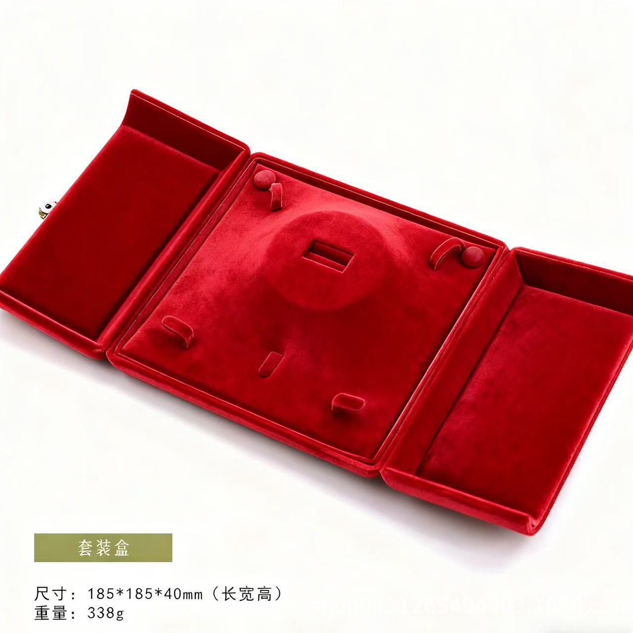 丝绒轻奢首饰盒大容量收纳珠宝盒双开珍珠项链礼品盒结婚礼物现货详情1