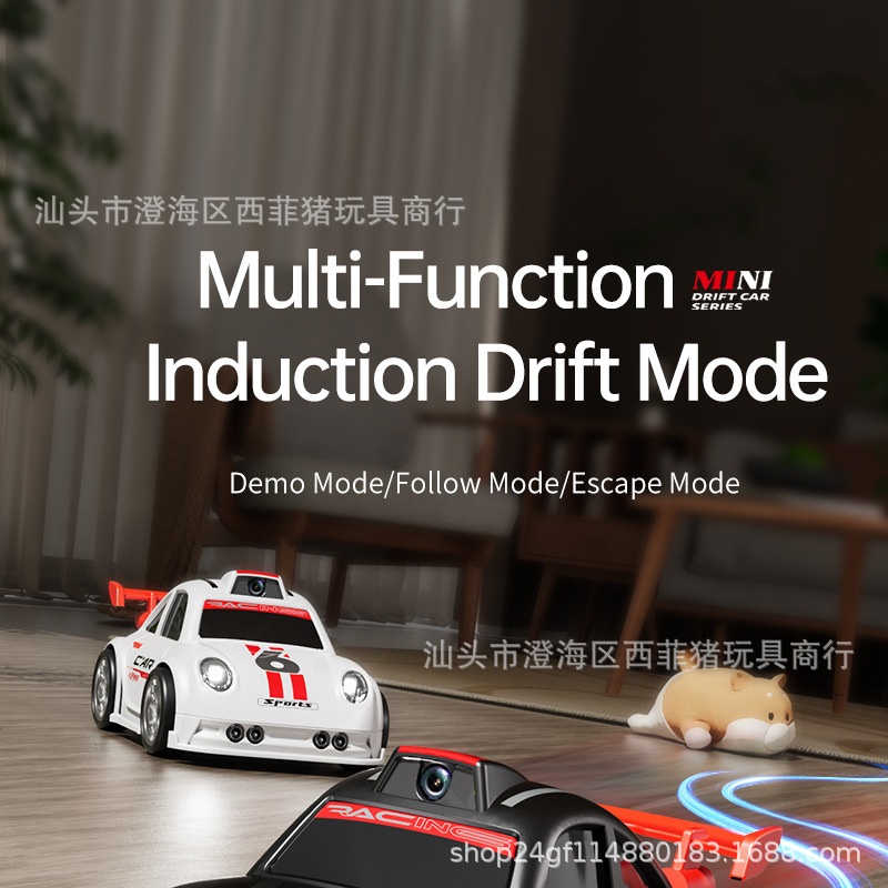 Cross-border remote control MINI car camera and photo cartoon Q-version mini screen control racing drifting C6 remote control car toy pic 25