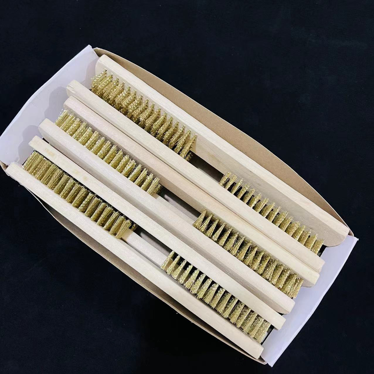 【 Zone 3-7 】 Wire brush 12/ box 360/ Small box of cultural and artistic steel wire brush, wooden handle rust removal and polishing steel brush, Diamond Bodhi walnut cleaning brush, copper brush, iron brush, sink pic 4