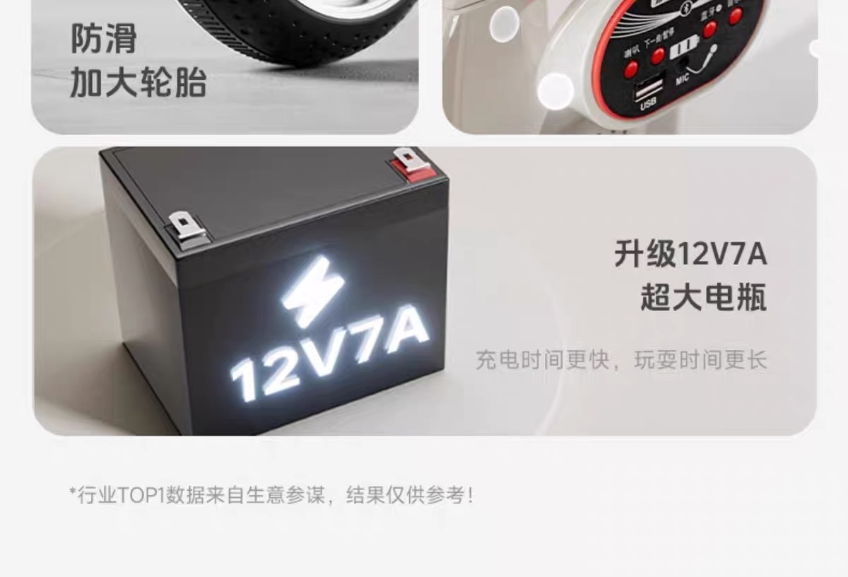 儿童电动摩托车三轮车可坐人双座遥控电动车男女小孩电瓶车玩具车详情13