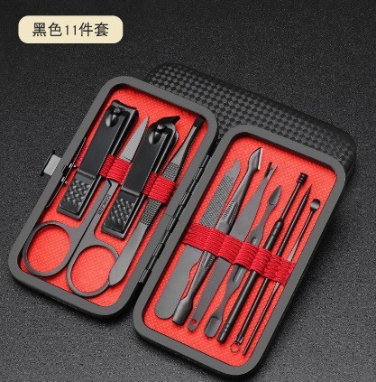 草席纹黑色套装 修甲套装 指甲套装 修脚套装去死皮详情5