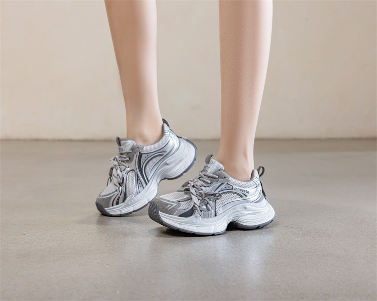 复古小众真皮厚底老爹鞋女2026春季新款轻便增高运动鞋网面休闲鞋详情7