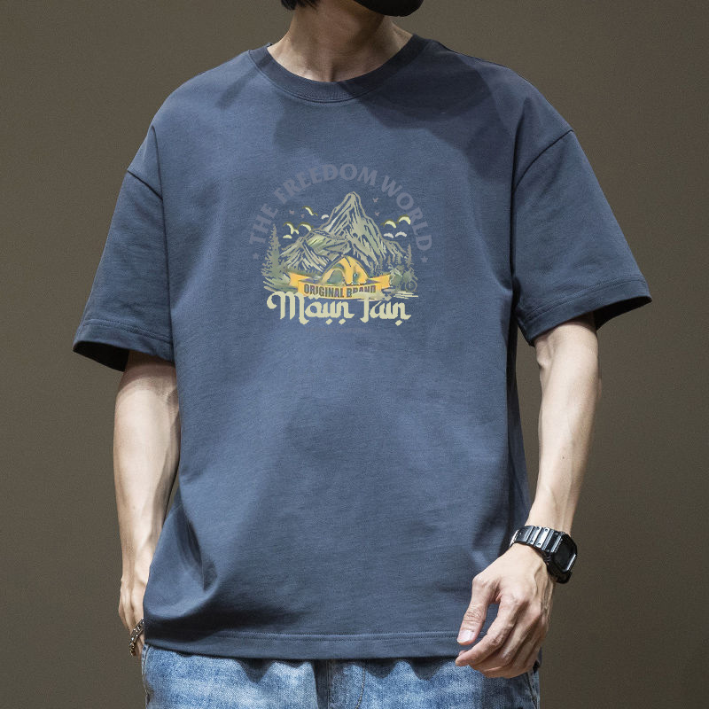 日系潮牌复古重磅纯棉短袖T恤男宽松韩版夏季潮流ins休闲详情10