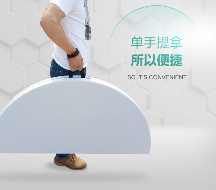 外贸折叠圆桌家用酒店饭店折叠大圆桌客厅餐厅户外简易塑料折叠桌详情9