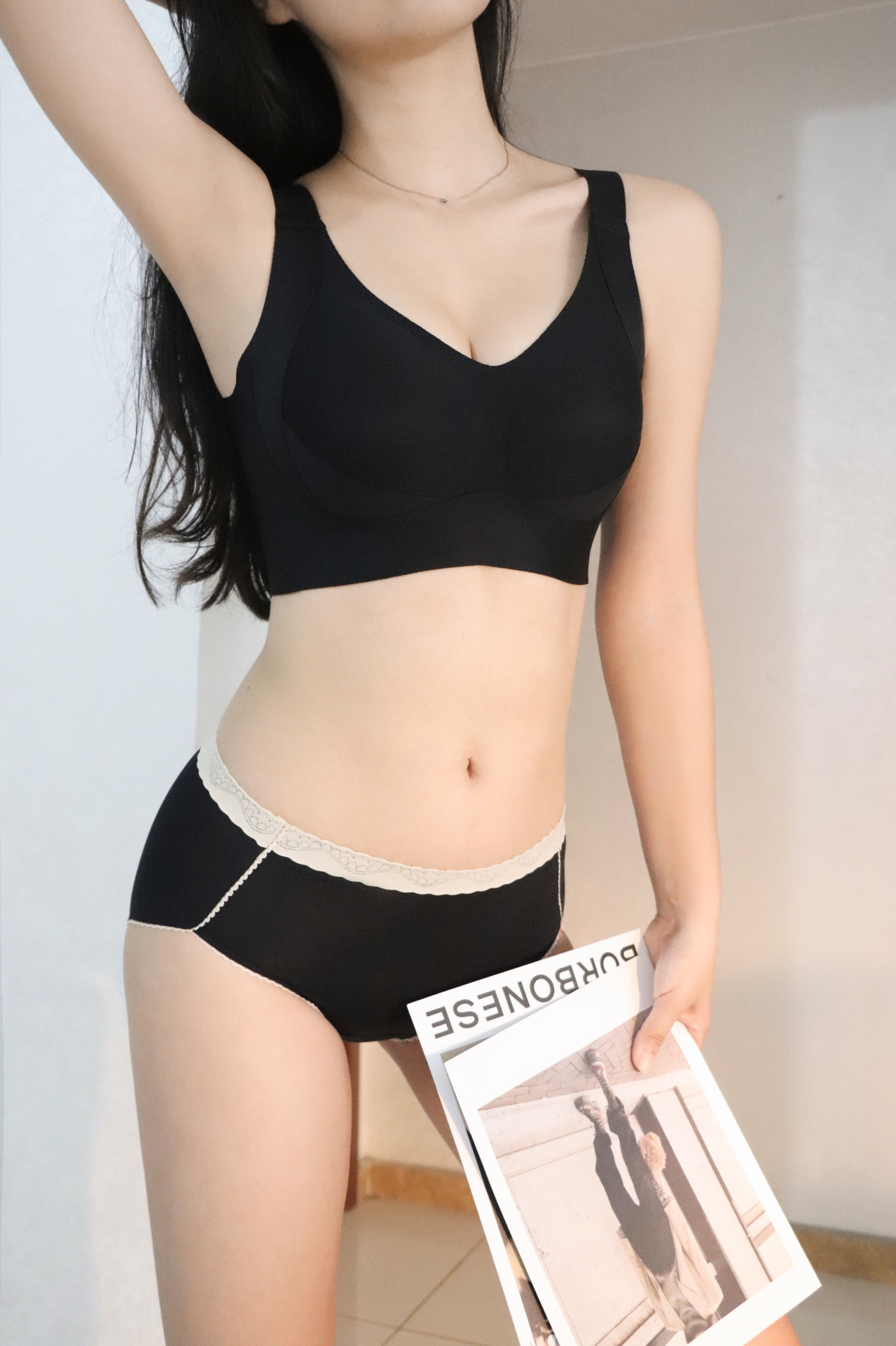 Full-cup latex bra for women, thin cup side-folding and adjustable bra, with a large bust that looks smaller, lifting and anti-sagging pic 85