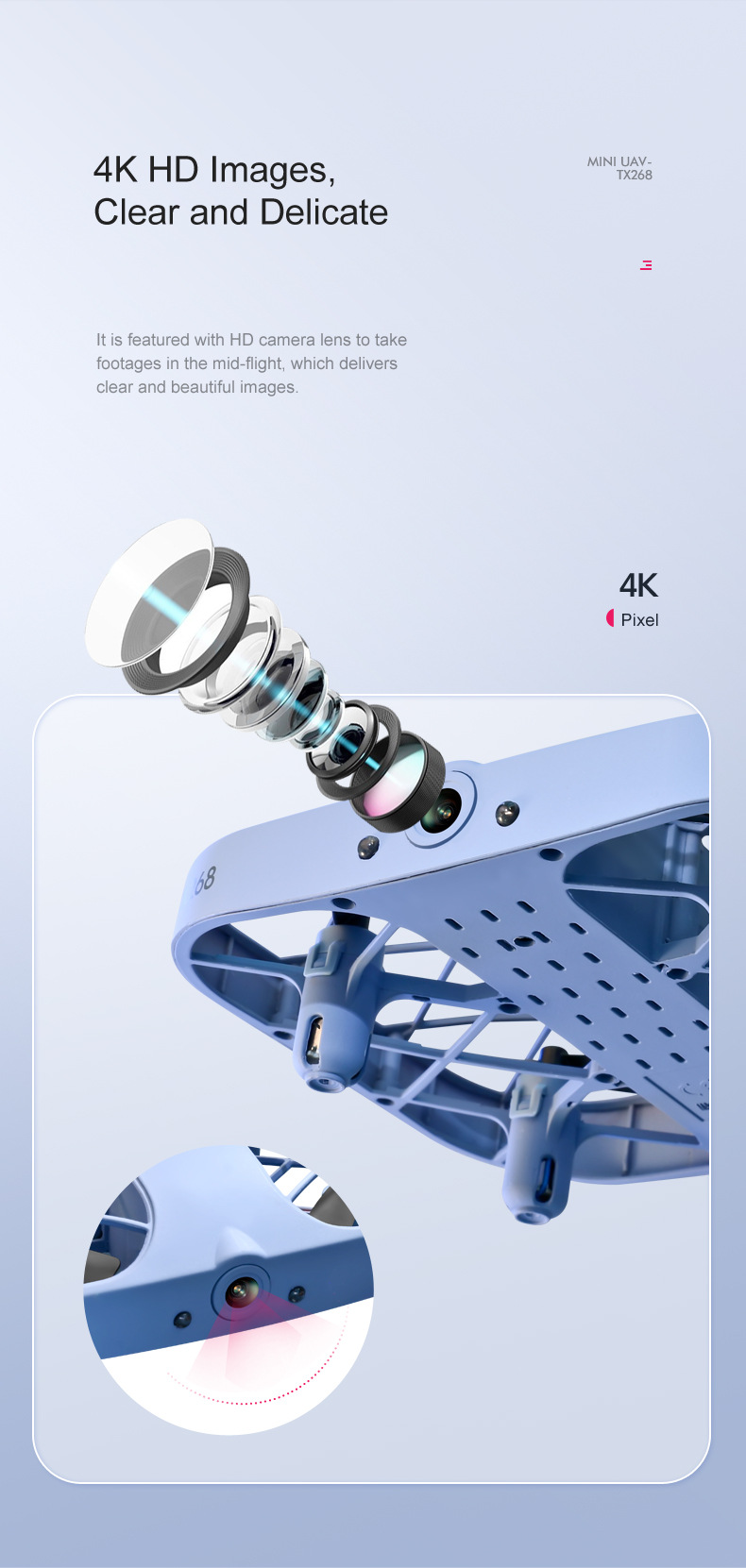 Cross-border mini bestseller Mini Quadcopter drone 8K grid pocket aircraft remote control plane pic 7