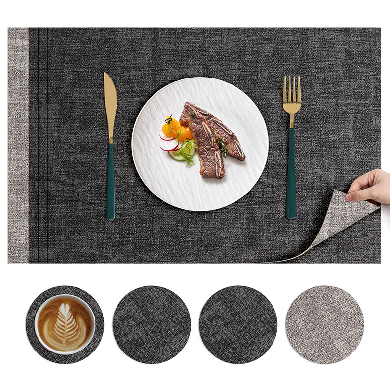 北欧ins风餐垫皮革桌垫防烫垫餐桌隔热垫碗垫高级感餐盘垫茶杯垫详情45