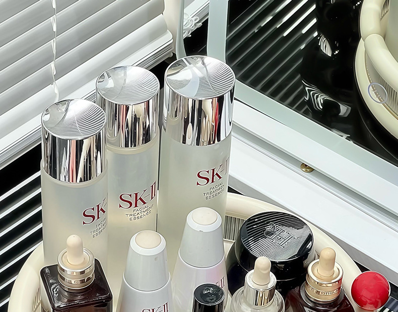 Rotating cosmetics storage box, table skin care product tray, shelf, lipstick, perfume, lotion, dressing table storage plate pic 15