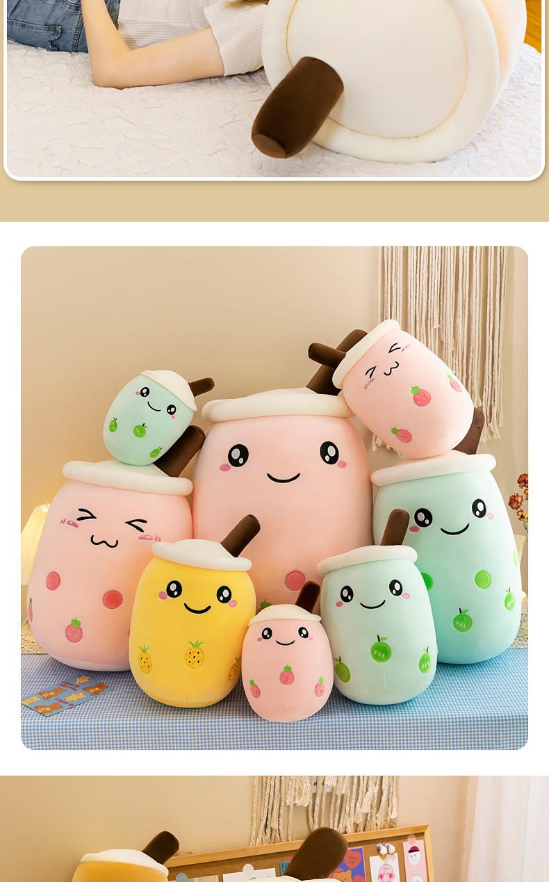 Simulated fruit milk tea cups, cushions, plush toys, large bubble milk tea dolls, stuffed toys, cross-border foreign trade gifts pic 20