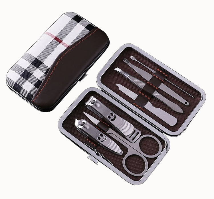 Factory direct sales of stainless steel nail clippers and nail scissors set, 7-piece nail tool set, printed with gift LOGO pic 45