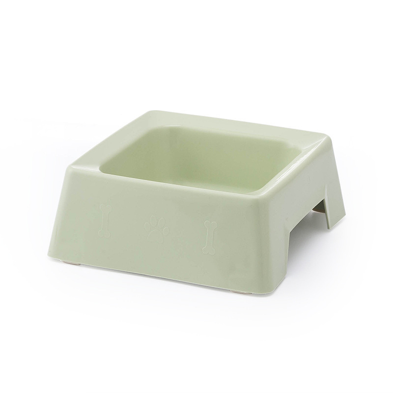 Cross-border macaron square single bowl pet wholesale, cat water bowl, plastic dog bowl, anti-knock dog basin, pet supplies pic 5