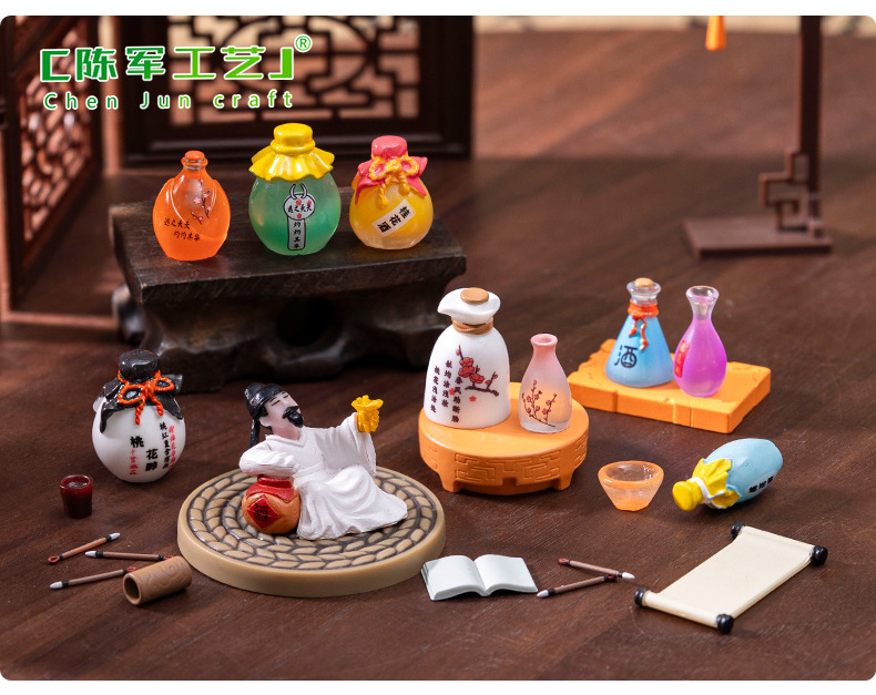 Creative peach blossom wine tray Series, dollhouse diy decorative hanging accessories, micro-landscape ecological bottle small ornaments pic 6