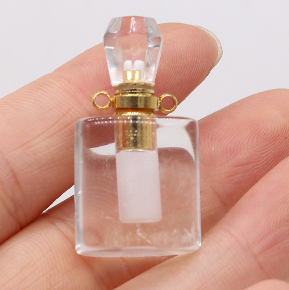 Exquisite natural semi-precious stone perfume bottles, white crystal, various shapes, DIY accessories, fashionable and exquisite wholesale production pic 19