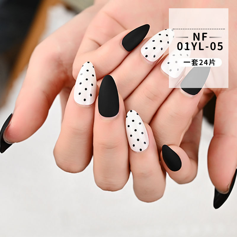 European and American matte long nail patches, wearable nails, 24-piece box nail patches, finished fake nail patches pic 6