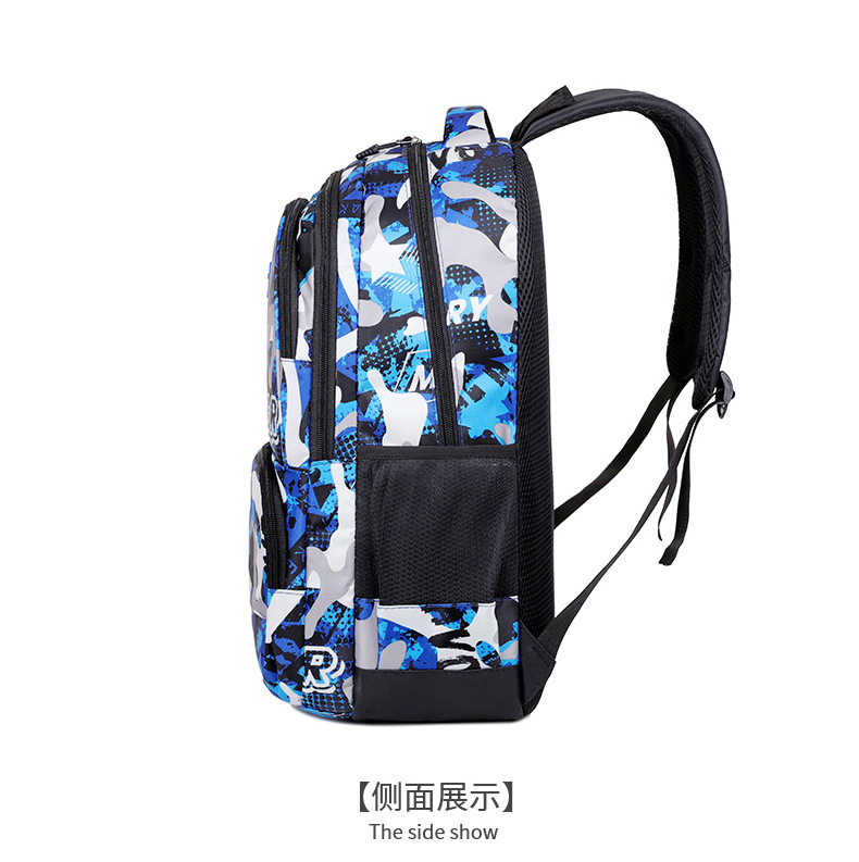 迷彩印花背包外贸大容量休闲双肩包电脑包男初中高中男女学生书包详情17