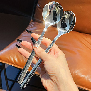 跨境304不锈钢勺子酒店自助加厚蛋形壳喝粥勺家用加厚加深公用勺详情5