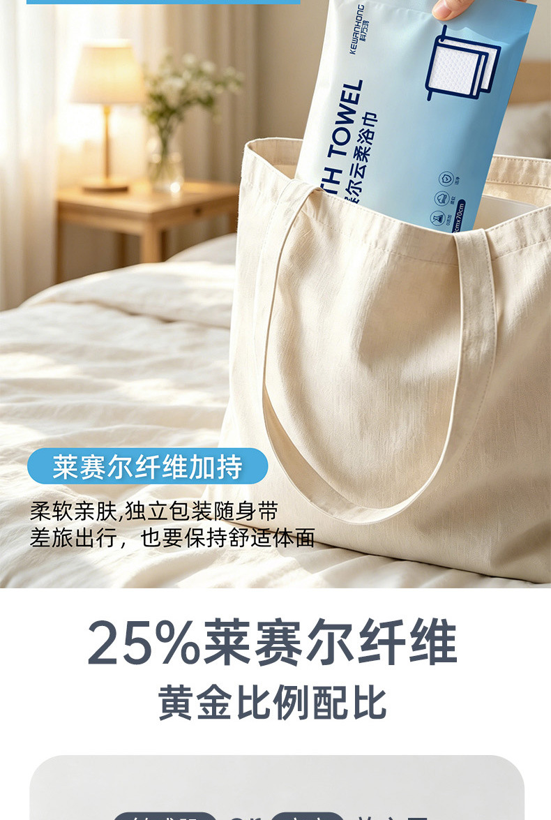 Lyocell disposable bath towel travel products portable set, Class A washbasin compression bath towel, enlarged and thickened, strong water absorption pic 4