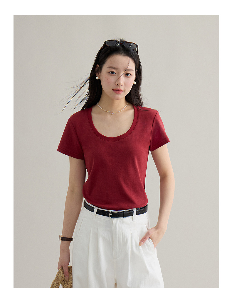 【 Blockbuster B: Super Comfortable Double-collar T-shirt with Upgraded Fabric 】 Spring short-sleeved T-shirt pic 52