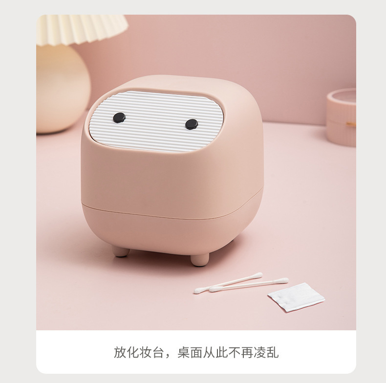 自主设计忍者桌面小纸篓跨境撞色迷你可爱双层按压式小垃圾桶详情15