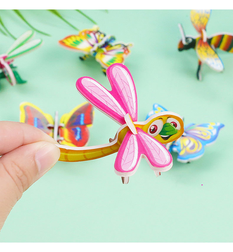 Puzzle de insectos estereoscópicos diy stereo dinosaurio tanque rompecabezas hecho a mano juguetes para niños regalos de jardín de infantes al por mayor pic 7