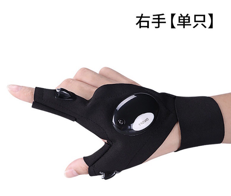 跨境现货LED发光夜钓带灯钓鱼手套 户外照明成人渔具垂钓用品 钓详情3