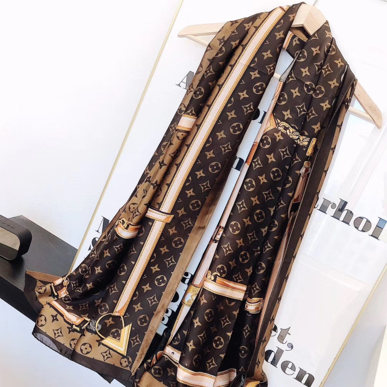 夏季仿真丝丝巾时尚高档大牌长巾防晒真丝丝巾批发围巾披风女夏天详情20