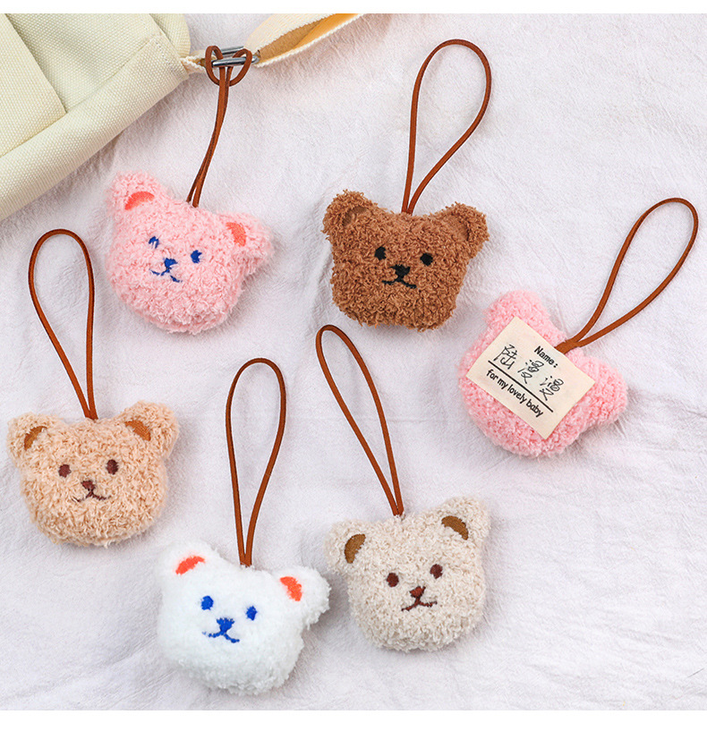 Cartoon diy bear figurine name pendant, ins girlish plush toy, cute keychain bag pendant pic 9
