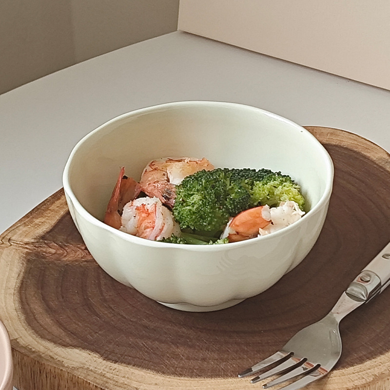 This bowl features a high-quality appearance, glazed rice bowl, underglaze color, high-end tableware, creative ins style, home and restaurant wholesale dessert bowl pic 7