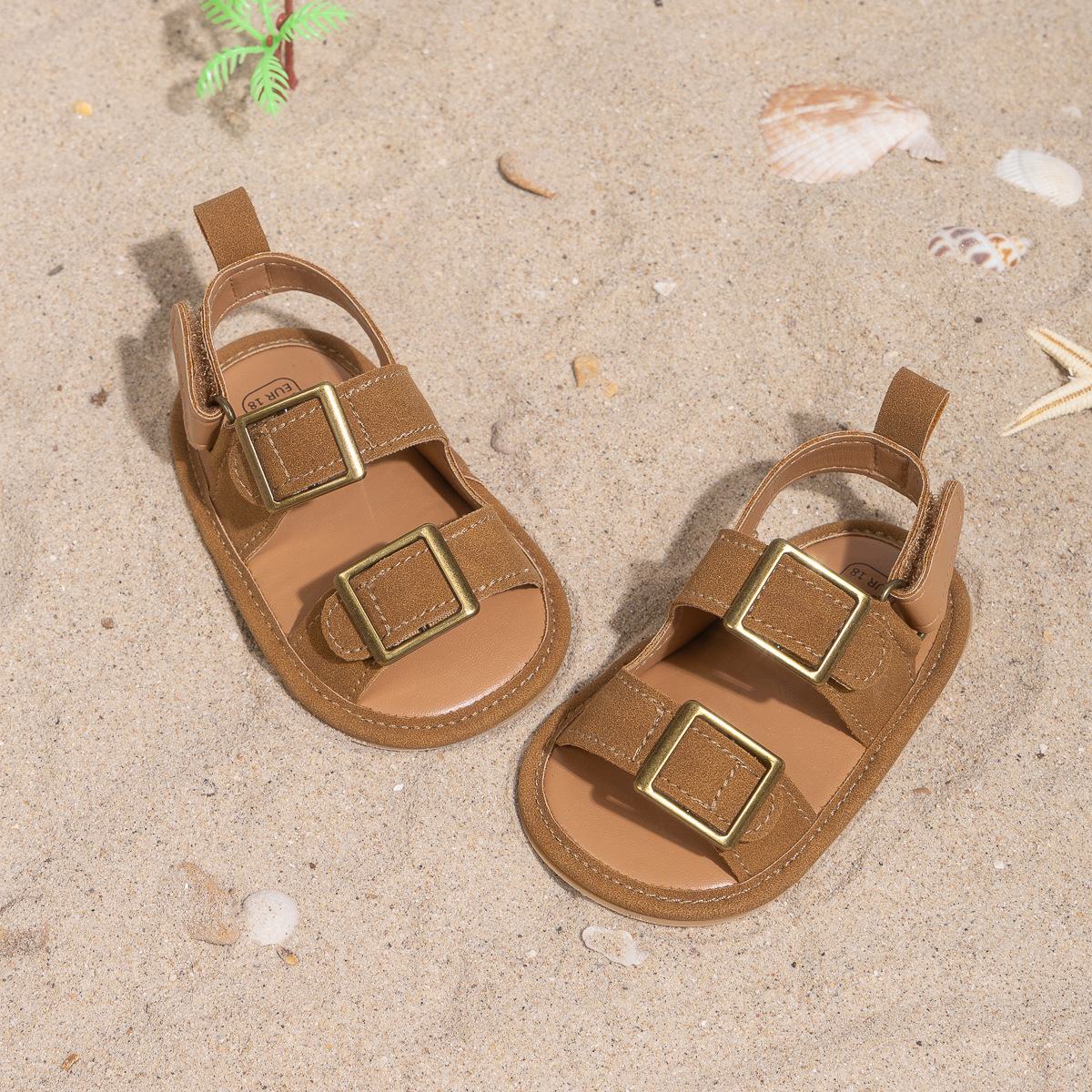 2025夏季男宝宝胶底防滑学步鞋时尚搭扣设计婴儿鞋babyshoes详情8