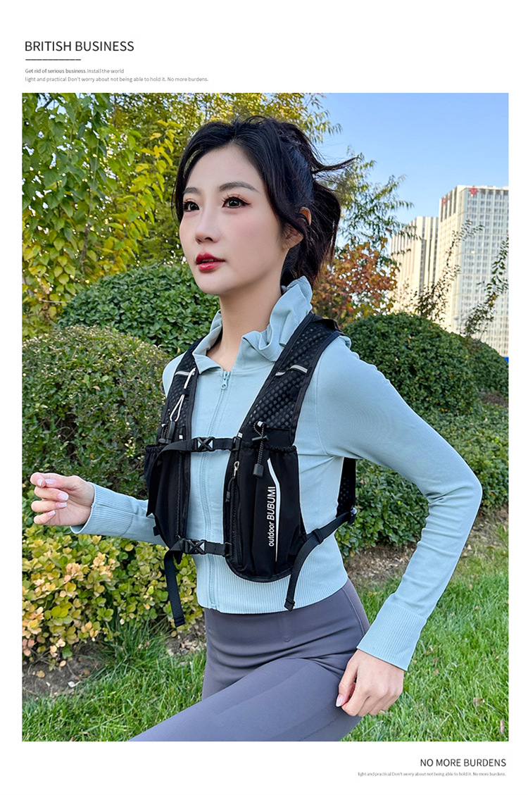 新款多功能尼龙跑步背包 安全反光运动背包水袋背包 骑行包详情18