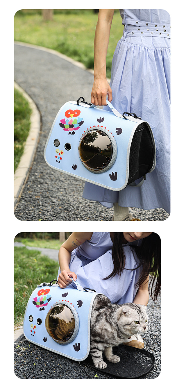 宠物便携太空舱外带猫包手提可折叠单肩包外出背包卡通猫咪狗包包详情15
