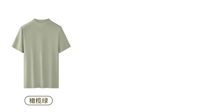 莫代尔抗菌丝光棉半高领短袖男t恤半袖新款打底衫中领体恤上衣男详情14