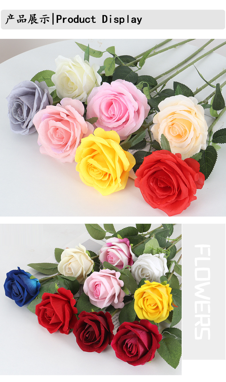 红色玫瑰花束手工编织仿玫瑰花串花藤吊礼品仿真花针织立体玫瑰详情4