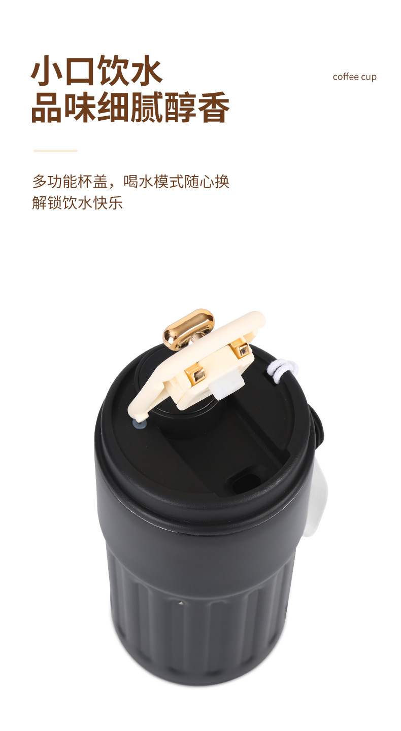 Customized cross-border smart 316 stainless steel coffee cups, insulated cups with handles, water cups for men and women traveling together, and cold preservation cups pic 5