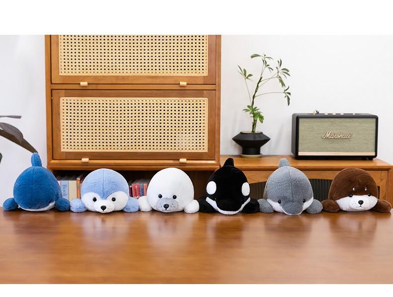 Wholesale of new cute dolphin shark, adorable ocean series plush sea lion figurines, healing dolls and birthday gifts pic 12
