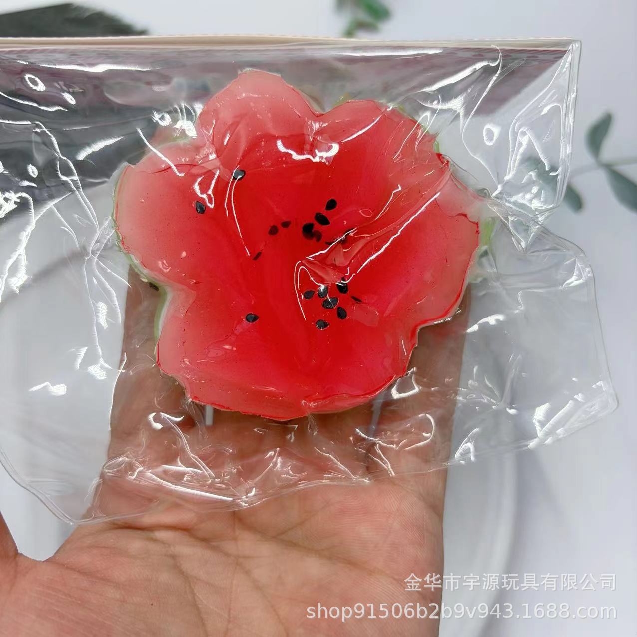 夏日限定西瓜色透明拉链袋猫爪碎泥手感捏捏乐解压玩具迷你详情4