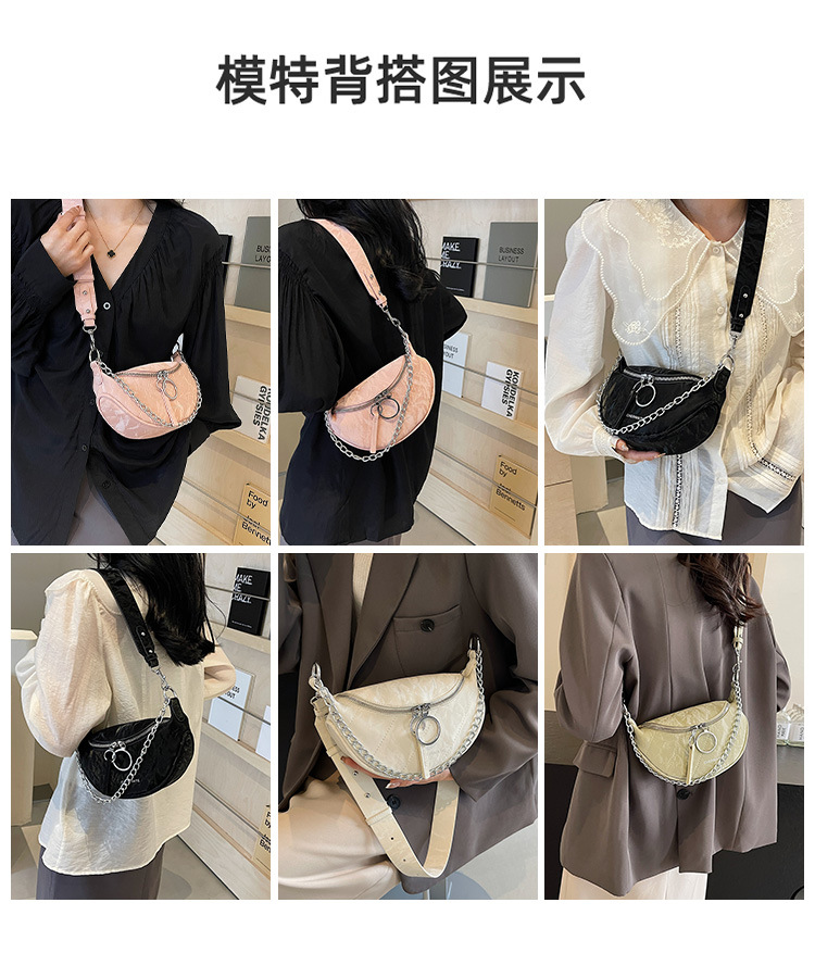 小众潮流设计饺子包新款百搭质感马鞍单肩包潮搭斜挎包都市风女包详情9