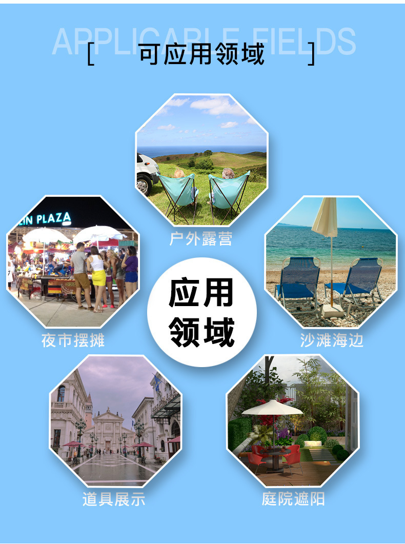 跨境2米户外防晒沙滩伞太阳伞海滩海边泳池庭院露营遮阳波西米亚详情8