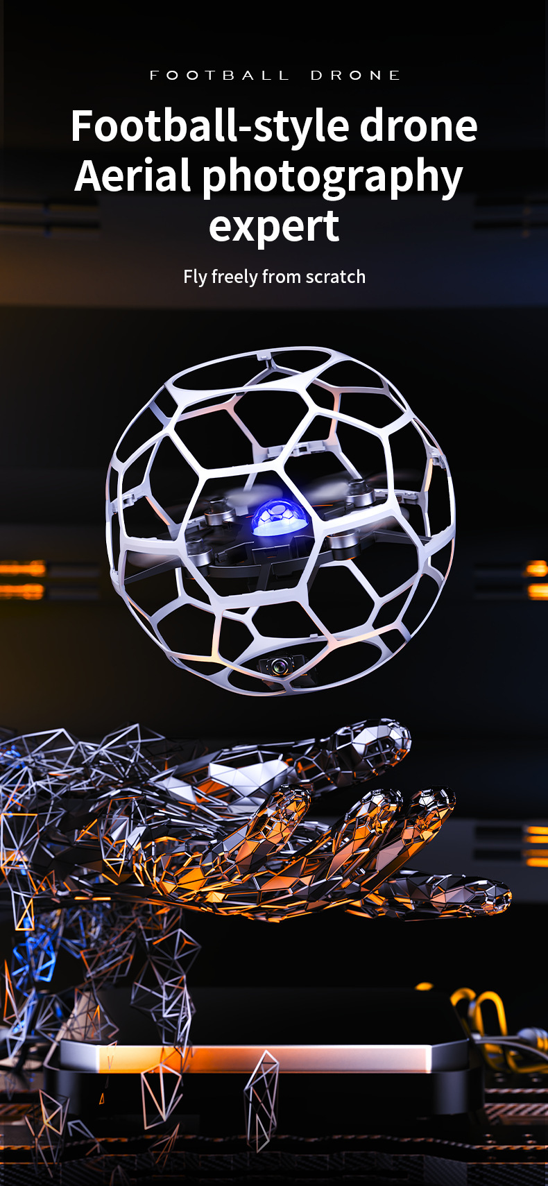 H5 Brushless football drone competition Training 7.4V-axis drone football ball-shaped remote control aircraft pic 13