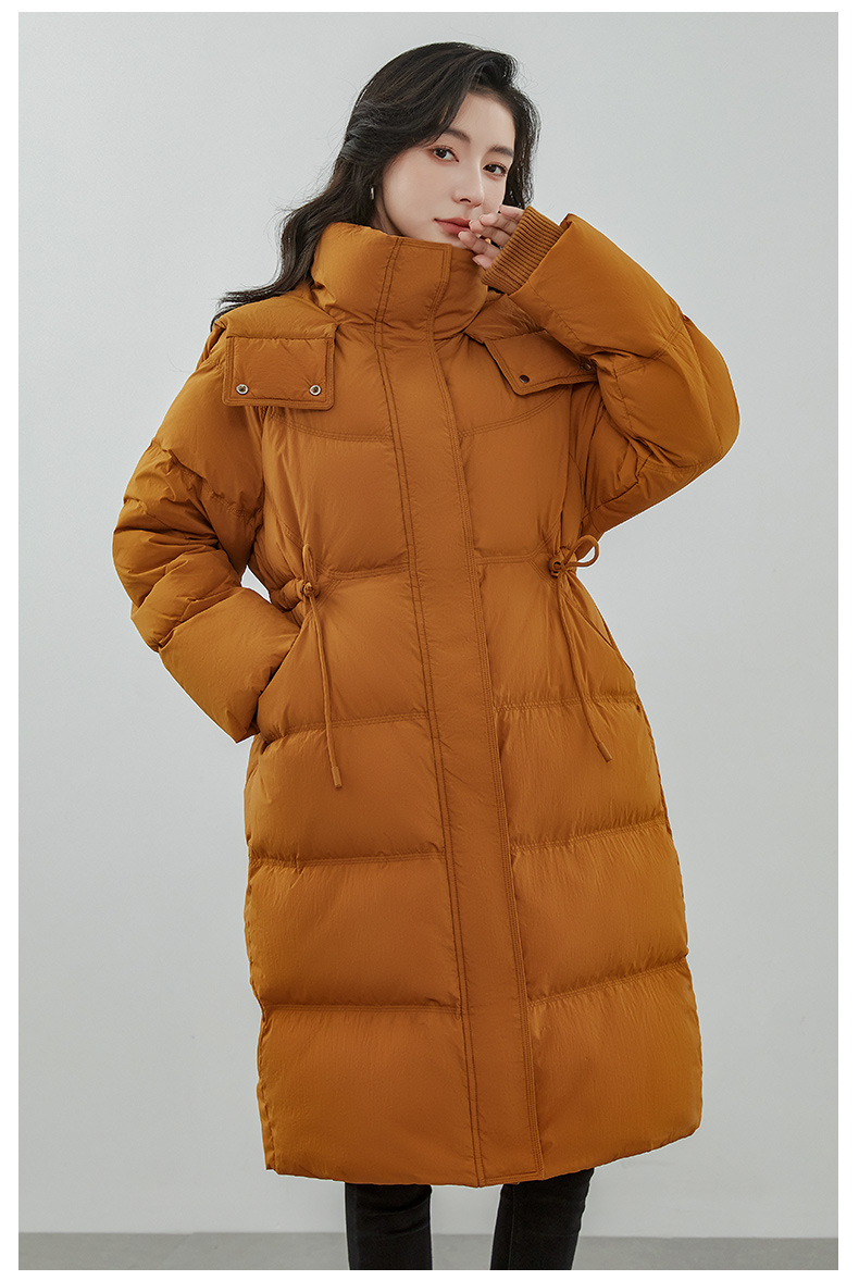 极寒大码羽绒服女2025冬季新款连帽过膝长款加厚收腰百搭外套平湖详情20