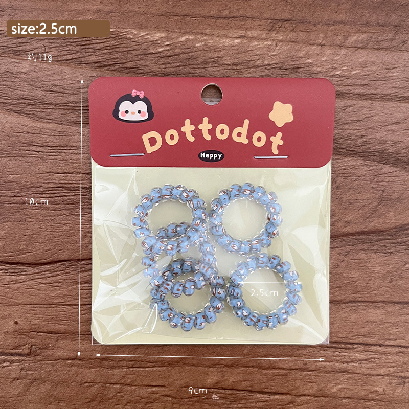 Thumb color mini telephone line hair band, hair accessory, hair tie, high elasticity, no damage to hair, fresh and versatile hair accessory pic 16