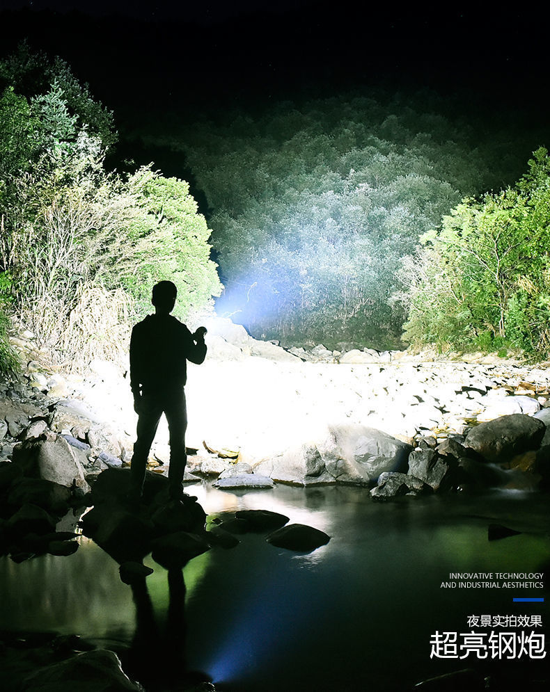 LED high-intensity flashlight, high-brightness long-range electric display COB side light, emergency light, portable searchlight, outdoor camping light pic 10