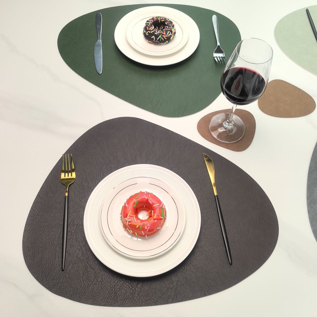 酒店饭店西餐厅复古牛皮纹皮革餐垫隔热防烫防水防油可水洗餐桌垫详情10