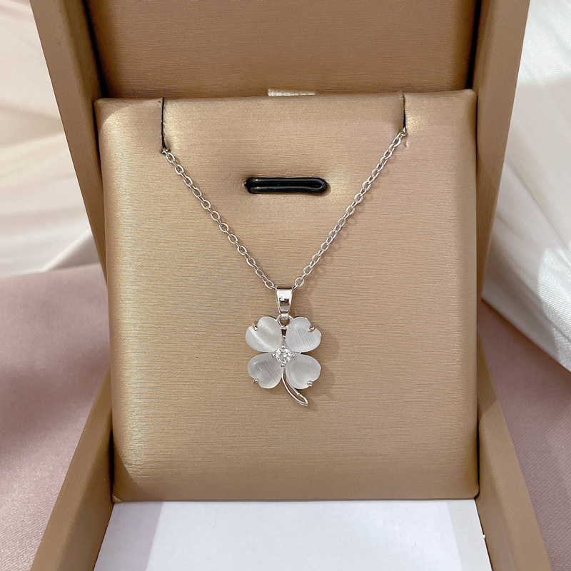 【钛钢】幸运项链女铜微镶真金电镀简洁Ins网红精致锁骨链脖链详情33