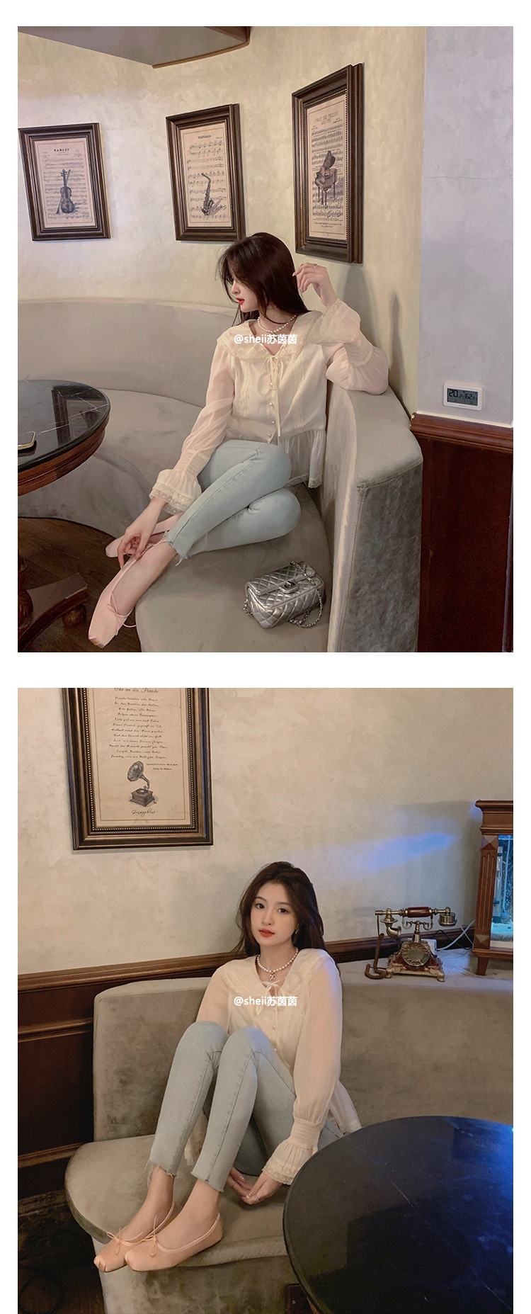 【sheii苏茵茵】暮光少女~方头法式蝴蝶结浅口芭蕾单鞋女平底鞋详情23