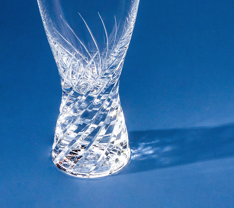 Czech imported Crystalex crystal hand-carved beer mug, simple carved high cup, light luxury classical cup pic 16