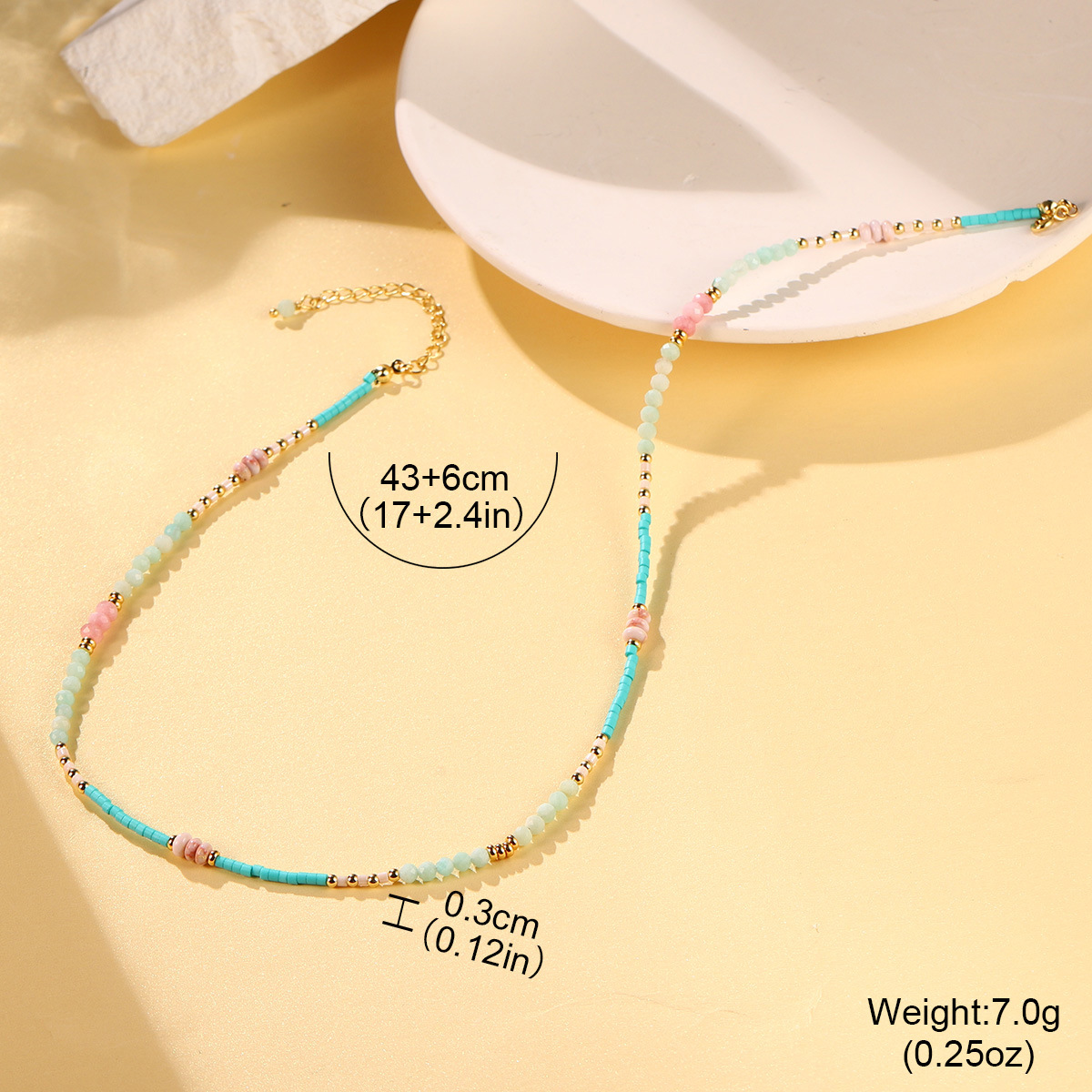 新款ins小众设计多彩串珠高级感简约项链天然珍珠时尚多巴胺颈链详情37