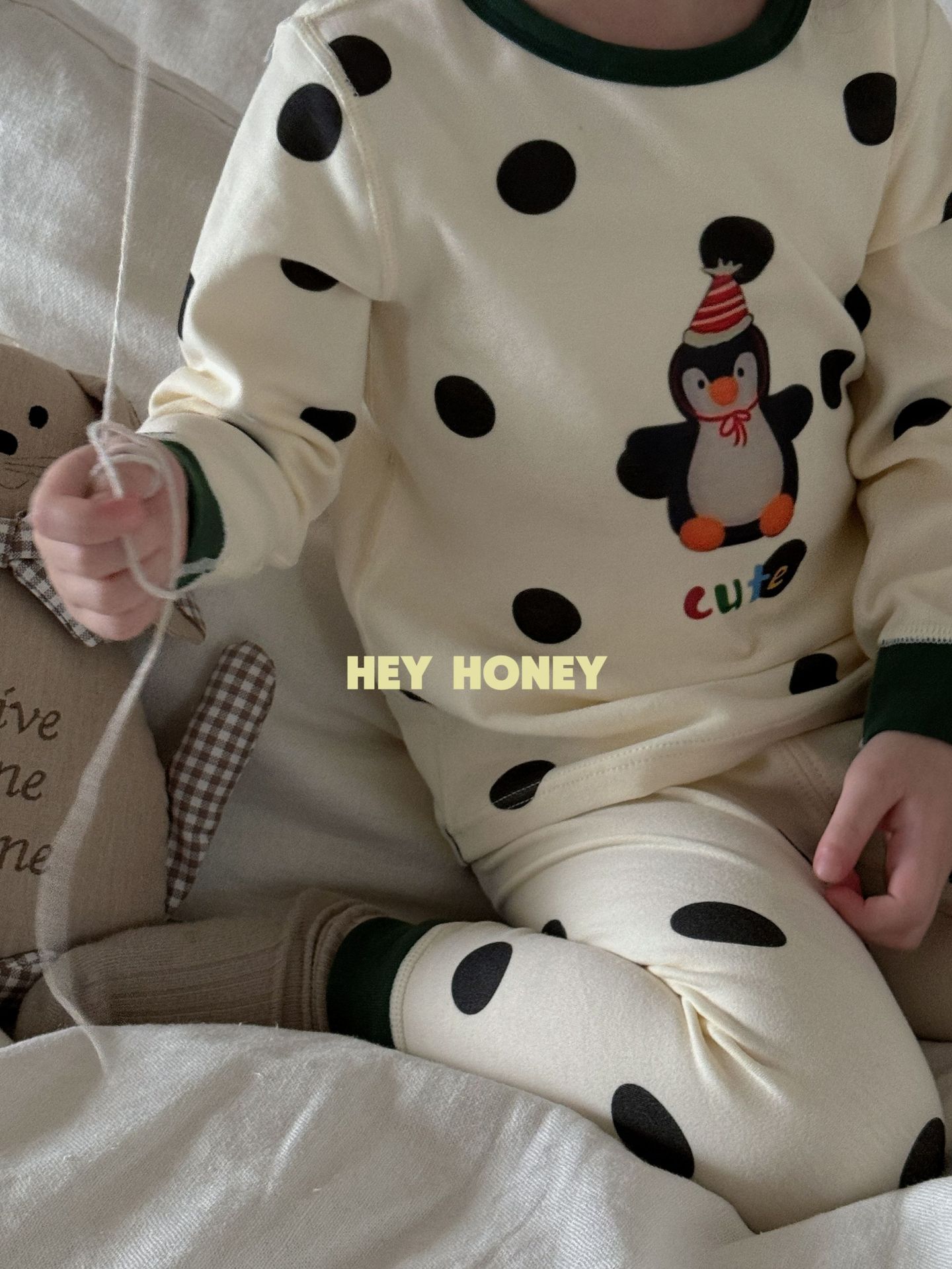 大小卷 Hey honey男女童舒绒秋衣秋裤内衣套装居家服儿童家睡衣详情37