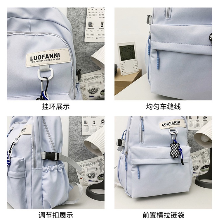 A large-capacity schoolbag for college and high school students, a simple, casual and sporty Korean-style couple backpack pic 13