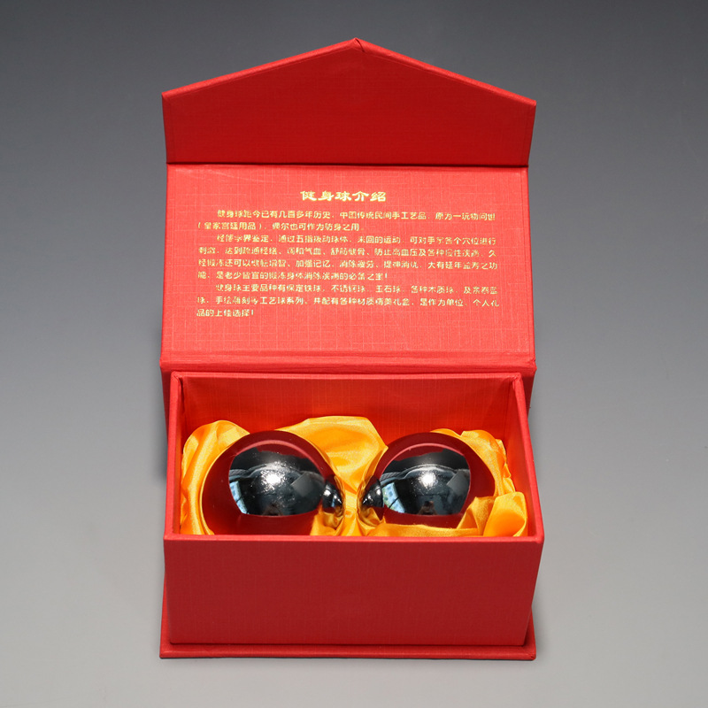Bulk gift box of Baoding iron balls, chrome-plated solid hollow ringtone, hand-spun massage fitness balls for the elderly pic 20